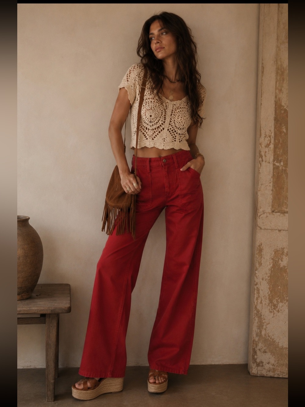 Levi's Rust Wide Leg Jeans